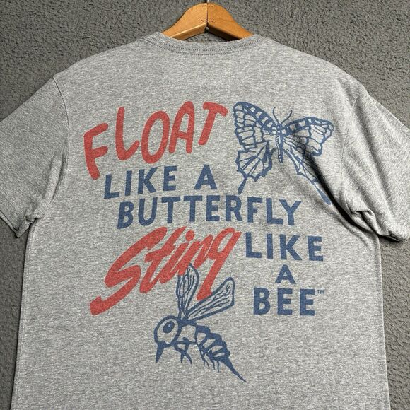 Roots of Fight T-Shirt Men Medium Muhammad Ali Float Like Butterfly Boxing Gray - Picture 5 of 10